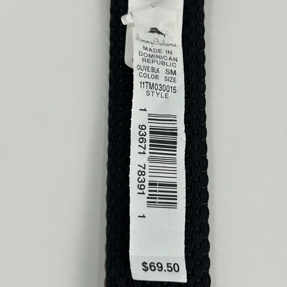 Tommy Bahama Mens Reversible Woven Stretch Belt Olive Black 11TM030015 Small